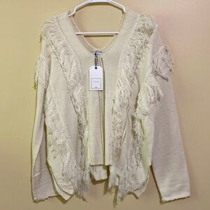 NWT Cistar New York Fringe Sweater Size M